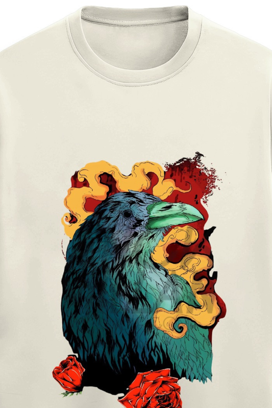 The Crow Of Destiny Terry Oversized T-Shirt