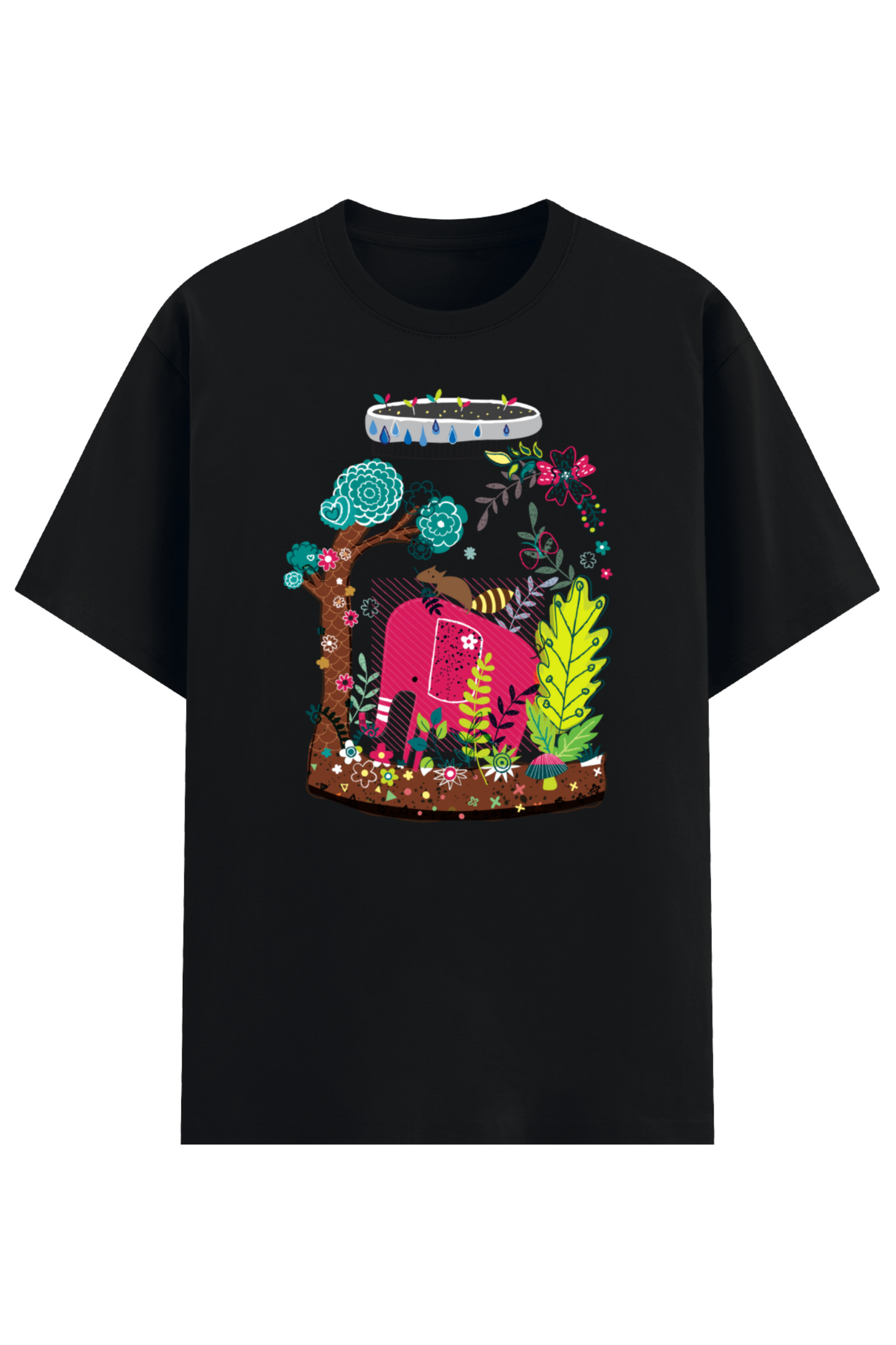 Elephant Bloom Jar Eco-friendly T-Shirt