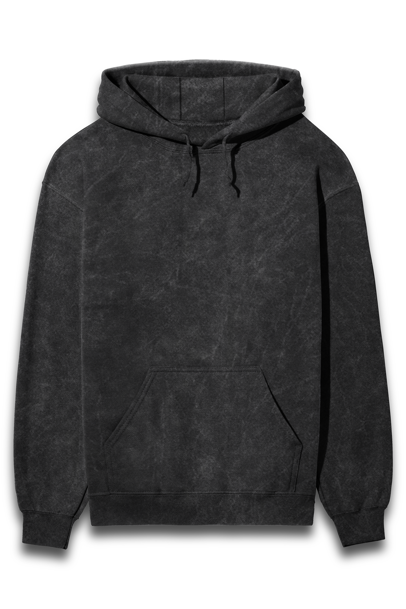 Acid Wash Hooded Sweatshirt Black