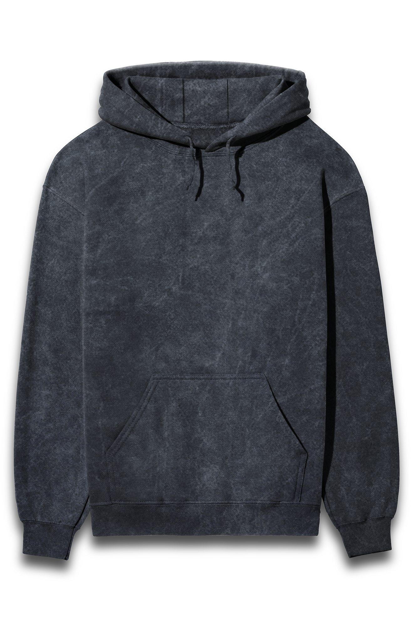 Acid Wash Hooded Sweatshirt Navy Blue