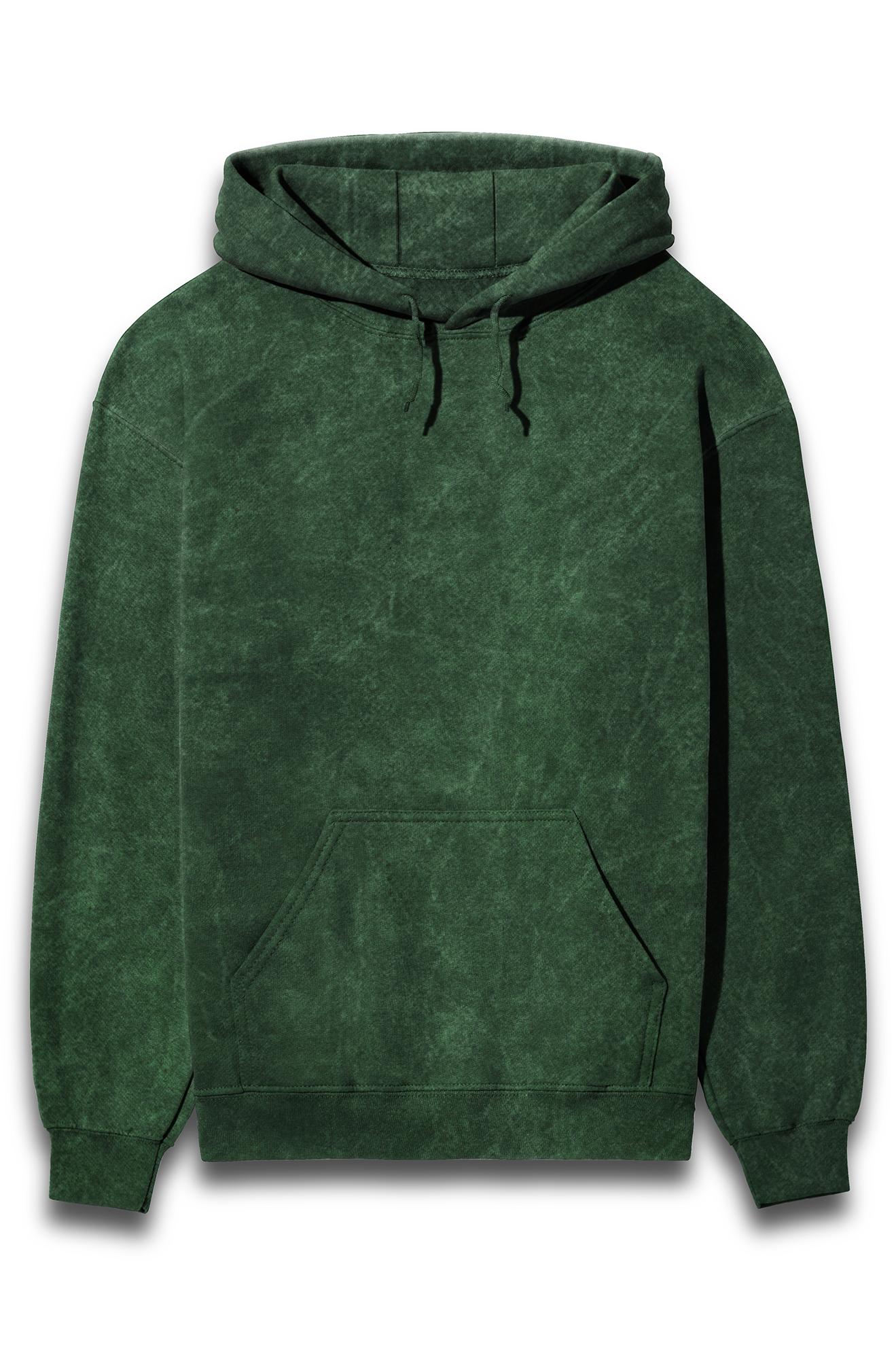 Acid Wash Hooded Sweatshirt Bottle Green