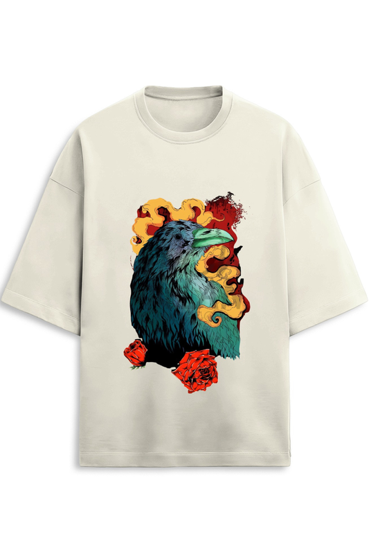 The Crow Of Destiny Terry Oversized T-Shirt