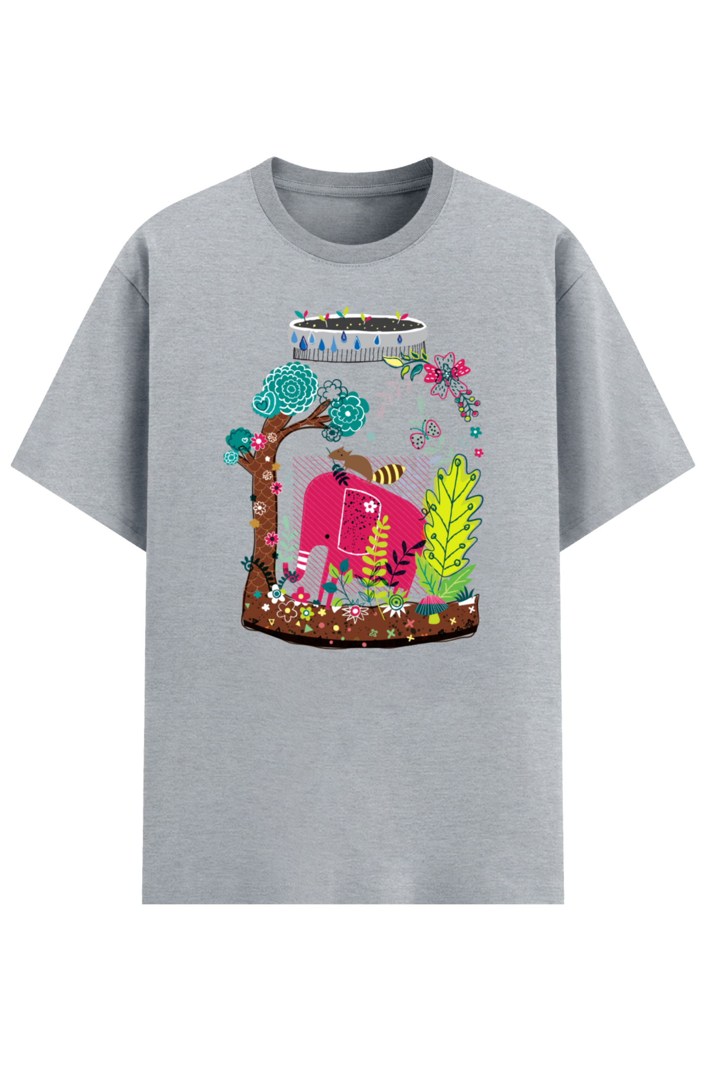 Elephant Bloom Jar Eco-friendly T-Shirt